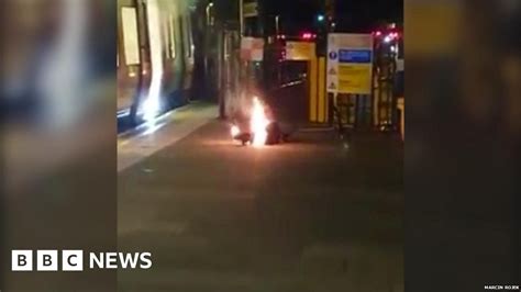E Scooter Catches Fire On London Underground Train Bbc News