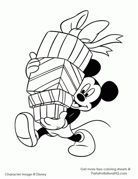 mickey mouse christmas coloring page   mickey mouse