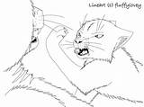 Cats Fighting Lineart Template Cat Fight Coloring Line Sketch Deviantart sketch template