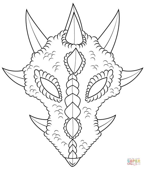 dragon mask coloring page  printable coloring pages
