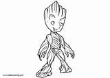Groot Coloring Drawing Pages Pencil Baby Printable Kids sketch template
