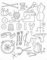 Sewing Embroidery Patterns Vintage Hand Machine Printables Designs Coloring Pages Applique Notions Stitch Clipart Imprimer Needlework Coloriage Drawings Cross Cliparts sketch template