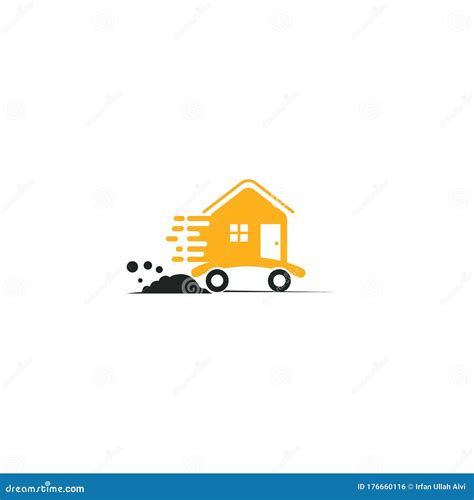 house moving company logo design stock vector illustration  flat