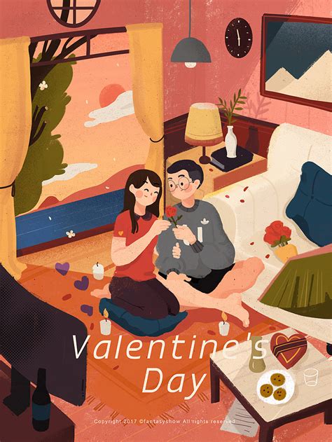 valentine s day 插画 商业插画 饭太稀fan 原创作品 站酷 zcool