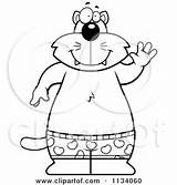 Boxers Waving Outlined Wearing Cat Clipart Cartoon Thoman Cory Coloring Vector 2021 sketch template