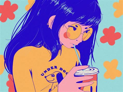 soda illustration anime art