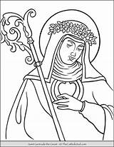 Coloring Gertrude Rita Saints sketch template