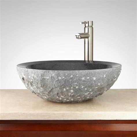 chiseled granite vessel sink natural stone creations
