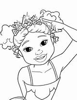 Coloring Pages Girl African Princess Pretty Girls American Party Drawing Brown Sheets Printable Color Children Print Drawings Colorings Getcolorings Getdrawings sketch template