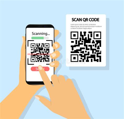 scan qr code  mobile phone phone  hand stock illustration illustration  phone screen
