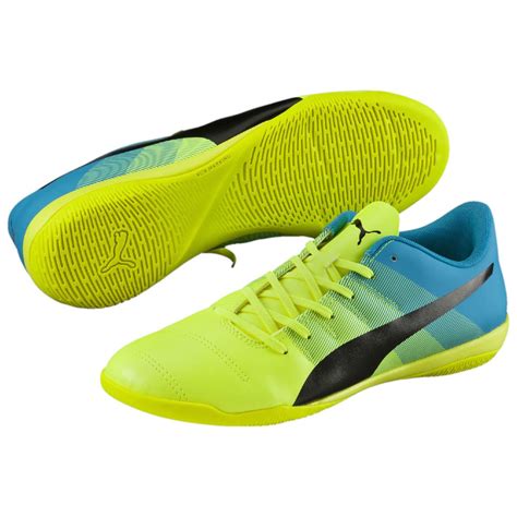 puma evopower   indoor training shoes safety yellow black atomic blue equipment