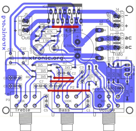 tda amplifier circuit add tone control xtronic