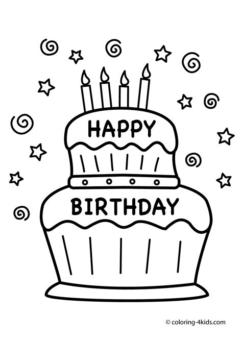 coloring page  birthday cakes quality coloring page coloring home