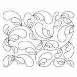 Meandering Feathers E2e Embroidery Computerized Longarm sketch template
