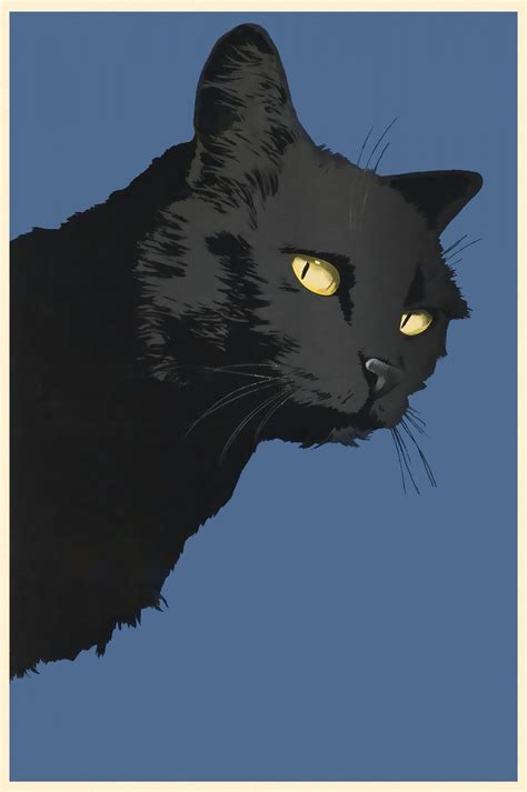 vintage black cat poster  stock photo public domain pictures