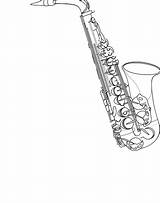 Saxophone Outline Clker Rebecca sketch template