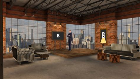 virtual set studio   hd   city loft  furniture   skyline