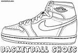 Basketball Pages Shoe Coloring Template Print Shoes Nike sketch template