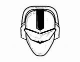 Power Ranger Mask Coloring Colorear Coloringcrew sketch template