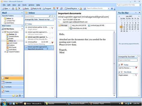 Working With Mails In Microsoft Outlook 2007 Ii