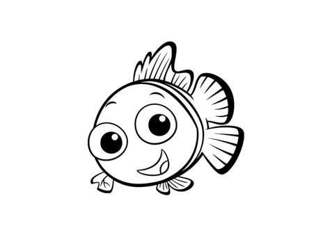 baby fish coloring page