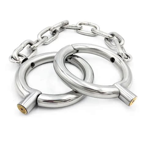 New Stainless Steel Metal Lock Key Erotic Couple Handcuff With Chain
