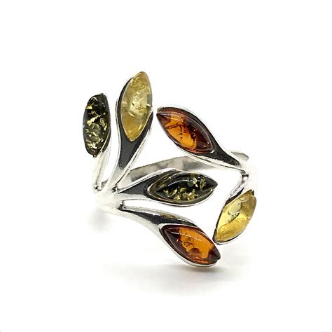 adjustable amber ring multi color  amberman baltic amber ring