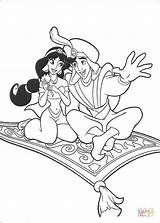 Aladdin Pages Jasmine Coloring Carpet Color Online sketch template