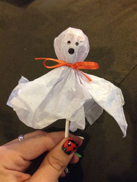 tissue paper ghost tootsie pop    halloween