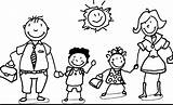 Coloring Family Pages Happy Children Stick Clipart Figure Color Worksheet Cartoon Printable Colouring Kids Sheets Families Preschool Wecoloringpage Print Clip sketch template