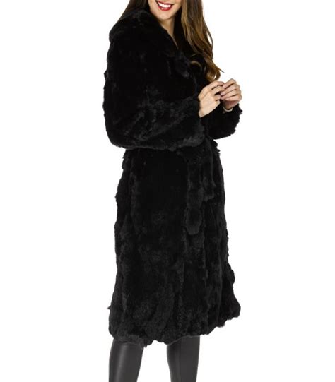 black rabbit fur coat