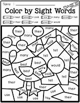 Sight Word Worksheets Coloring Kindergarten Printable Pages Grade Words Color Template Winter Second Code Phonics Reading Desalas sketch template