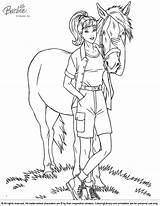Coloring Barbie Pages Horse Kids Color Cartoon Printable Adults Doll Dolls Sheets Colouring Print Riding Book Horses Princess Coloriage Rider sketch template