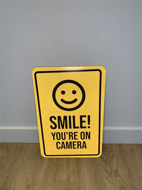 smile youre  camera sign aluminum composite xx mm bc
