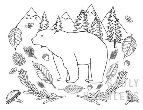 printable bear coloring page etsy bear coloring pages coloring