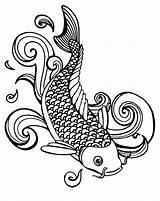 Fish Coloring Koi Pages Coy Water Splashing Color Saltwater Getcolorings Tattoo Library Popular Realistic Colornimbus sketch template