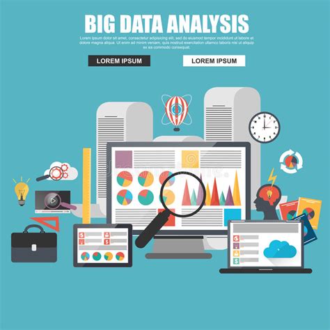 flat design concept of business big data analysis stock vector