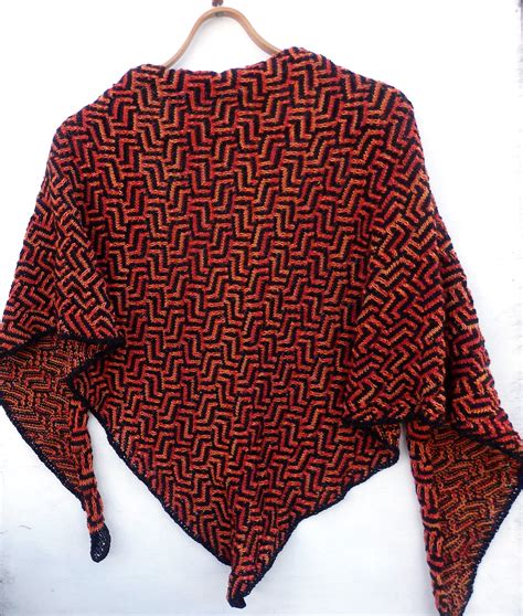 knitted triangle shawl colorfull shawl triangular scarf etsy