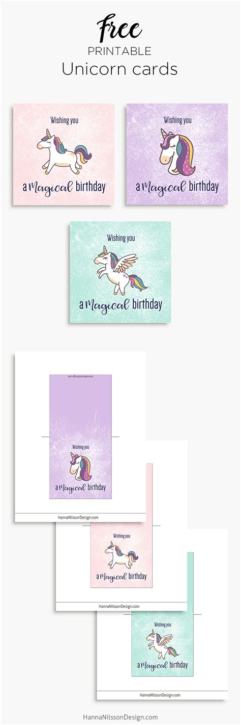 magical unicorn birthday printable cards hanna nilsson design