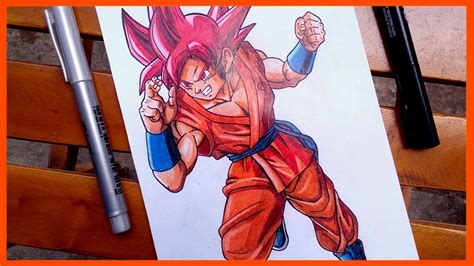 Como Desenhar O Goku Super Sayajin God Completo ️ Youtube