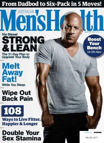 Vin Diesel Men S Health Magazine March 2017 Cover Photo Australia