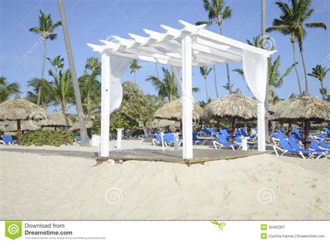 white wooden gazebo   beach royalty  stock photography image