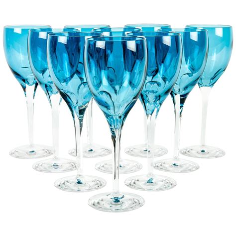 Vintage Set Of Ten Crystal Water Or Wine Glasses With