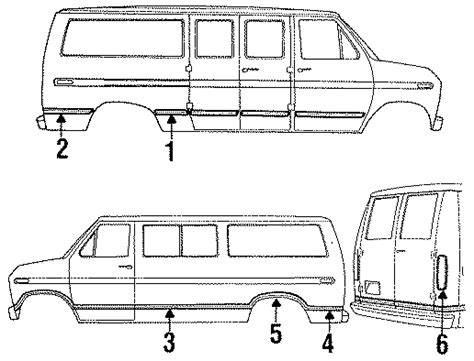 ford   econoline club wagon  molding rear side wheelbase duza lakeland