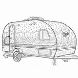 Camper Caravan Zentangle Motorhome Malvorlagen Wohnwagen Rvs sketch template