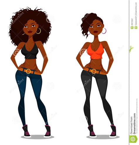 African American Girl With Natural Hair Stock Vector