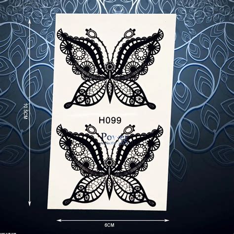 exquisite lace butterfly tempporary tattoo sticker waterproof arm
