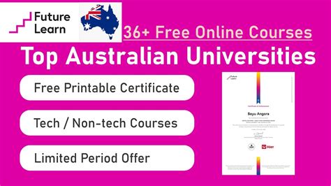 australian universities courses    printable certificates
