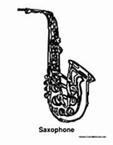 Saxophone Coloring Pages Instrument Colormegood Music sketch template