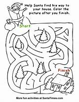 Santa Maze Easy Coloring Christmas Pages Activity Ones Little Simple Site Copyrighted Reserved Rights sketch template